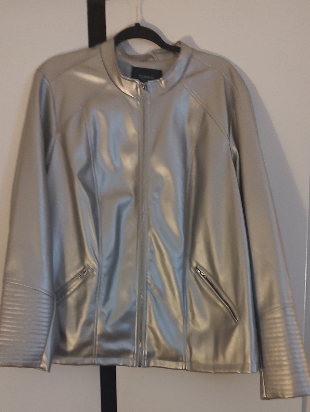 FIRST OFFER! torrid Metallic Silver Faux Leather Zip Jacket